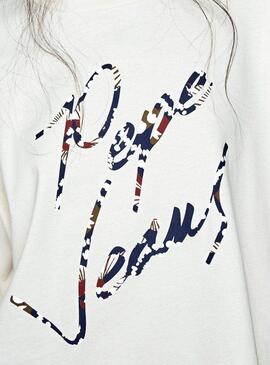 T-Shirt Pepe Jeans Paola Blanc pour femme