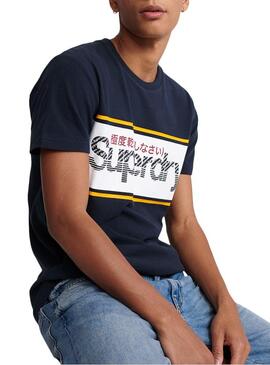 T-Shirt Superdry Core Logo Bleu Marin Homme