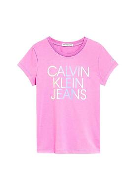T-Shirt Calvin Klein Jeans Gradient Rosa Fille