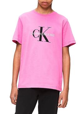 T-Shirt Calvin Klein Jeans Monogram Rosa
