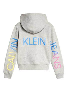Sweat Calvin Klein Jeans Hero Gris pour fille