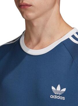 T-Shirt Adidas 3 Stripes Bleu pour Homme