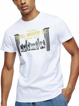 T-Shirt Diesel Industry Blanc pour homme