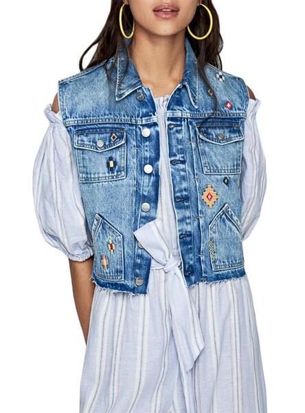 gilet denim femme