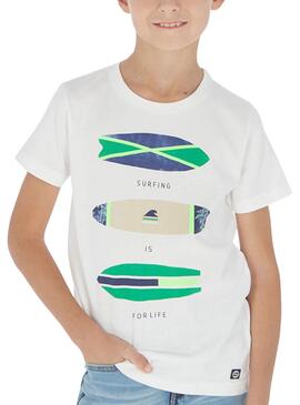 T-Shirt Mayoral Surf Blanc pour Garçon