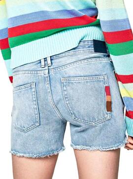 Shorts Pepe Jeans Thrasher Rainbow pour femme