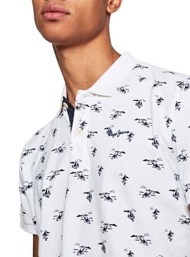 Polo Pepe Jeans Lacy Blanc pour Homme
