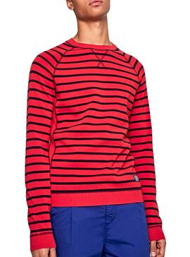 Pull Pepe Jeans Mark Rouge pour Homme