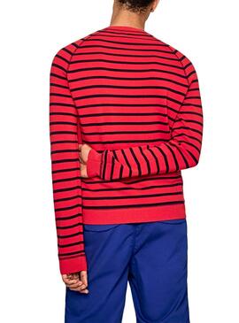 Pull Pepe Jeans Mark Rouge pour Homme