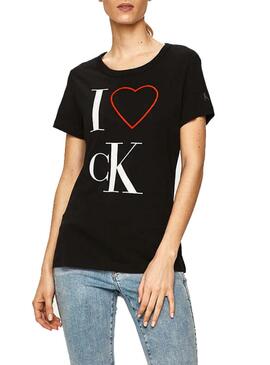 T-Shirt Calvin Klein Jeans Love CK Noir Femme