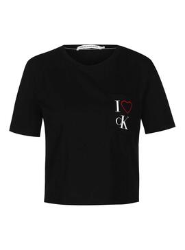 T-Shirt Calvin Klein Jeans Love Black pour femme
