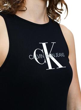 T-Shirt Calvin Klein Monogram Sporty Noir Femme