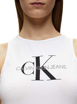 T-Shirt Calvin Klein Monogram Sporty Blanc Femme