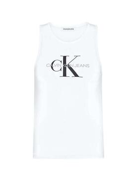 T-Shirt Calvin Klein Monogram Sporty Blanc Femme