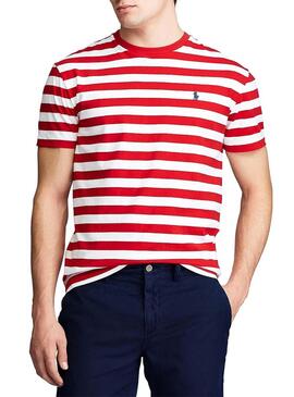T-Shirt Polo Ralph Lauren Stripes Rouge Pour Homme