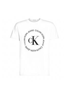 T-Shirt Calvin Klein Logo rond Blanc Homme
