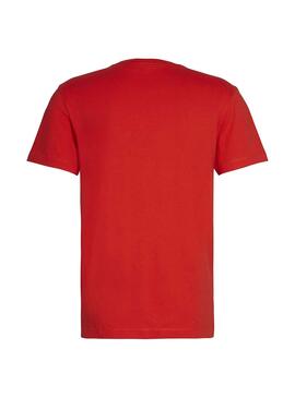 T-Shirt Calvin Klein Logo rond PCKT Rouge Homme