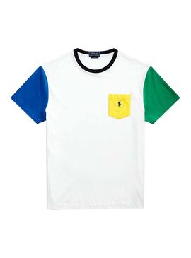 T-Shirt Polo Ralph Lauren Blanc Poche Homme