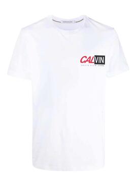 T-Shirt Calvin Klein Multiple Logo Blanc Homme