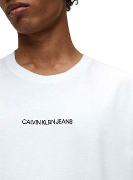 T-Shirt Calvin Klein Organic Logo Blanc Homme