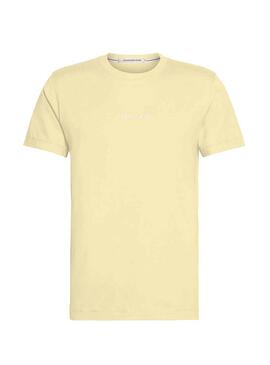 T-Shirt Calvin Klein Organic Logo Jaune Homme