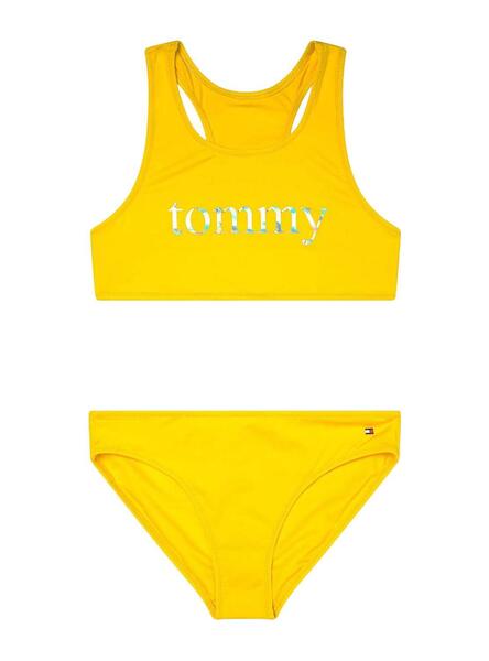 Bikini Tommy Hilfiger Logo Tropical Jaune Fille
