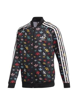 Sweat Adidas Multilogo Noir pour Fille