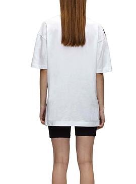 T-Shirt Calvin Klein Jeans Large CK Blanc Femme