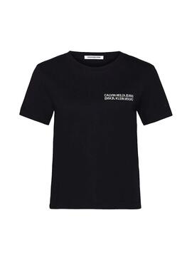 T-Shirt Calvin Klein Jeans Square Noir Femme