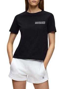 T-Shirt Calvin Klein Jeans Square Noir Femme