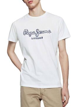 T-Shirt Pepe Jeans Merton Bianco pour Homme