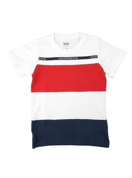 T-Shirt Levis Striped Blanc pour Garçon