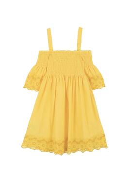 Robe May Broderie orale Jaune pour Fille