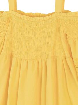 Robe May Broderie orale Jaune pour Fille