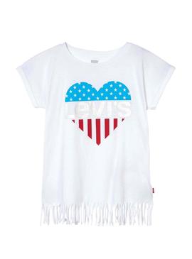 T-Shirt Levis Frange Blanc pour Fille