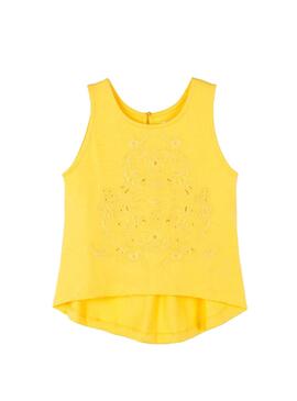 T-Shirt Mayoral Embroidery Jaune pour Fille