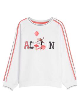 Sweat May oral Cheer Blanc pour Fille