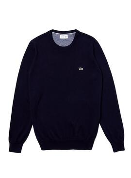 Pull Ronde Lacoste Basico Marin Homme