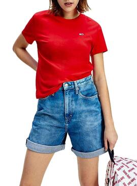 T-Shirt Tommy Jeans Classics Rouge pour Femme