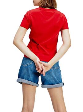 T-Shirt Tommy Jeans Classics Rouge pour Femme