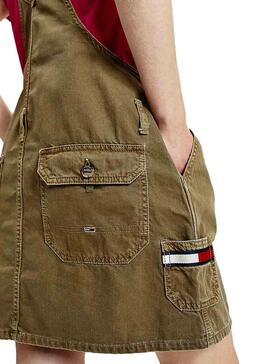 Pichi Tommy Jeans Pockets Vert Pour Femme