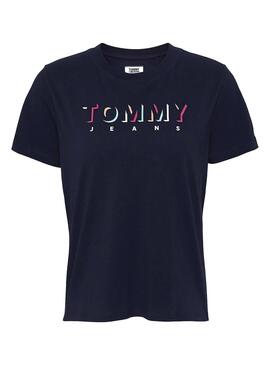 T-Shirt Tommy Jeans Shadow Logo Marin Femme