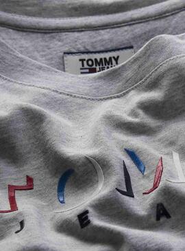 T-Shirt Tommy Jeans Shadow Logo Gris pour Femme