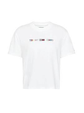 T-Shirt Tommy Jeans Coloré Blanc pour Femme