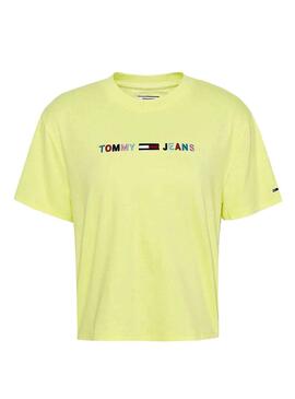 T-Shirt  Tommy Jeans Logo couleu Jaune Femme