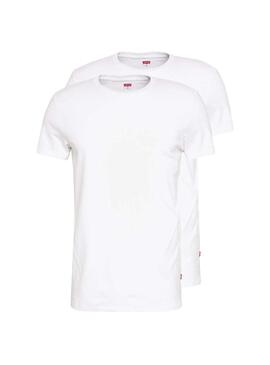 T-Shirt Levis Slim Blanc pour Homme