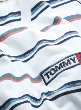 T-Shirt Tommy Jeans Seasonal Stripe Blanc