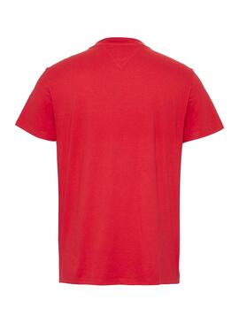 T-Shirt Tommy Jeans Chest Stripe Rouge pour Homme