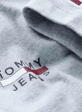T-Shirt Tommy Jeans Chest Logo Gris pour Homme