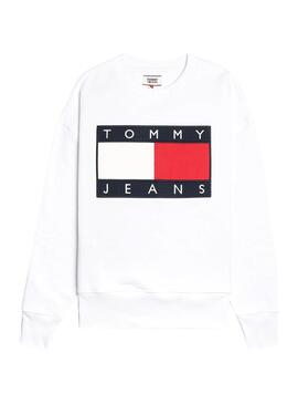 Sweat Tommy Jeans Maxi Flag Blanc